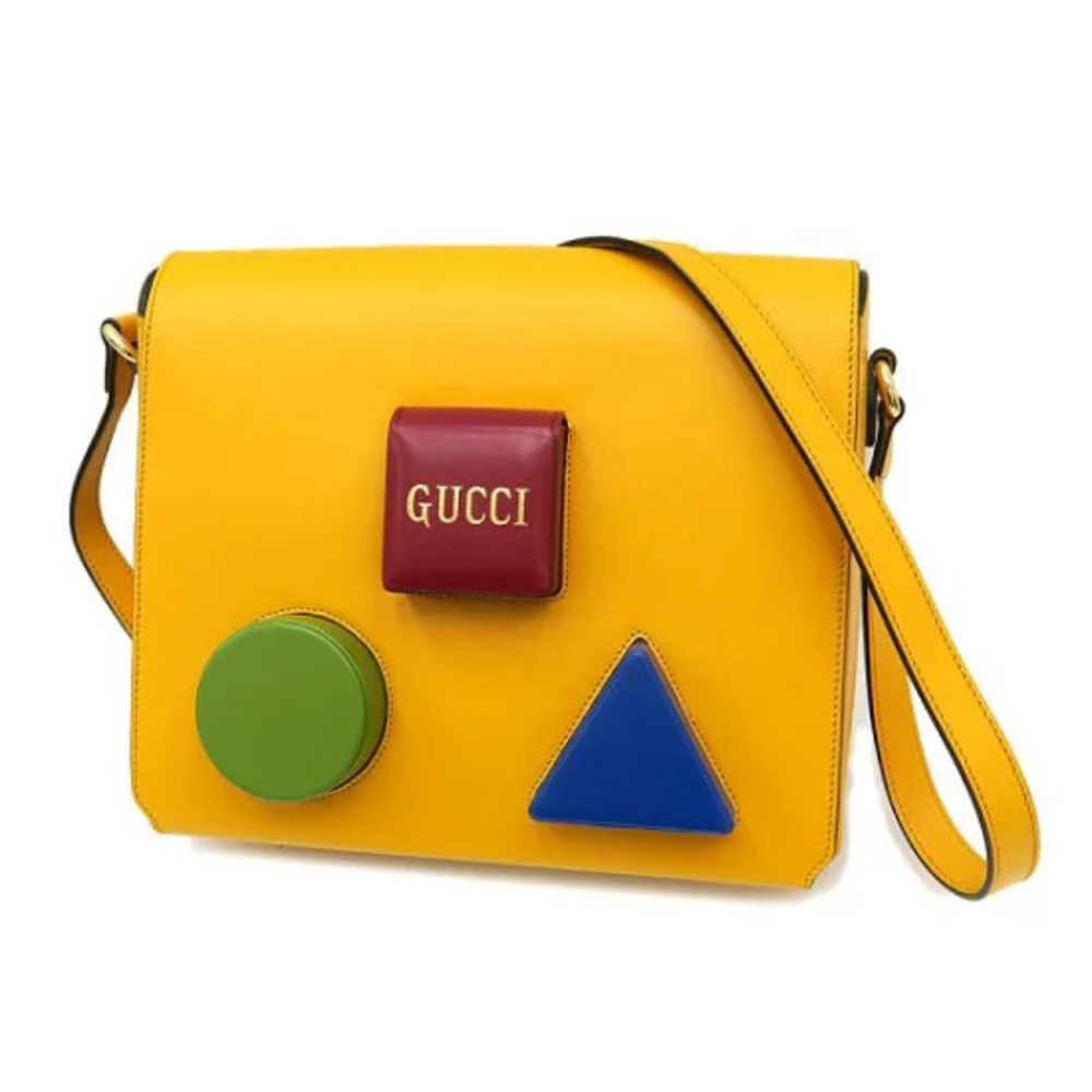 Gucci Board Messenger bag whimsical geometric shapes exterior Yellow